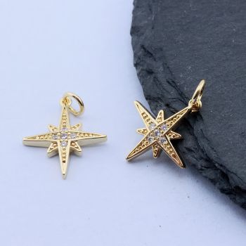 Privezak Iskra+CZ 16.5x15 mm, 18k Pozlata...P-G090-05-NR