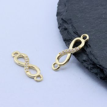 Konektor+CZ Cirkoni 18x5 mm,18k Pozlata...P-E068-VB387G