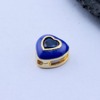 Perla Srce+CZ Cirkon 8x8 mm, 18k Pozlata...P-C007-15G-G