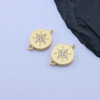 Konektor+CZ Cirkoni 12.5x9 mm,18k Pozlata...P-332105G