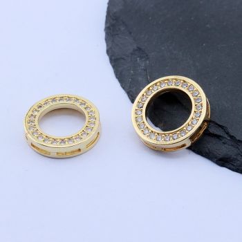 Perla+CZ Cirkoni 15x15 mm,18k Pozlata...P-332111