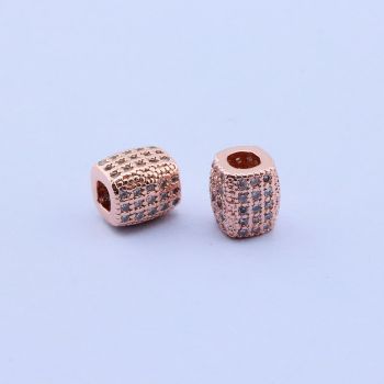 Perla+CZ Cirkoni 7x6.5 mm,Rose Gold...P-332109-RS