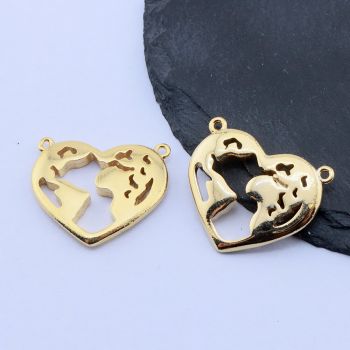 Konektor Srce 24x20.5 mm,18k Pozlata...P-332106G