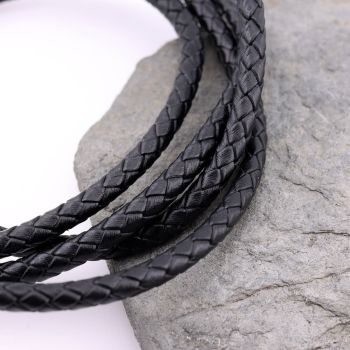 Upletena natur koža- 5 mm- boja crna (23TK06)