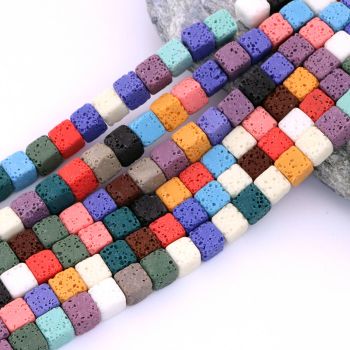 Multikolor Bojena Vulkanska Lava 8x8 mm  (JDXHSS26-16 ) 