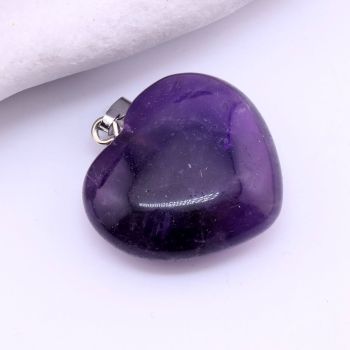 Privezak prirodni kamen Ametist - Srce 25x28mm   ( 25KP01D )