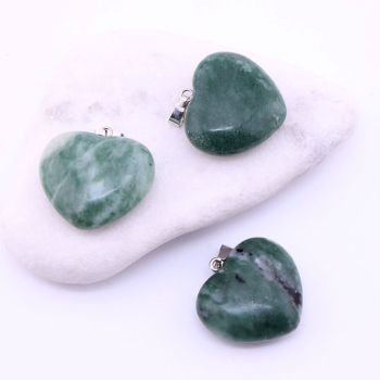 Privezak prirodni kamen Moss Ahat - Srce 25x28mm   ( 25KP01C )