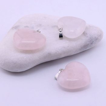 Privezak prirodni kamen Rozen Kvarc - Srce 25x28mm   ( 25KP01E )