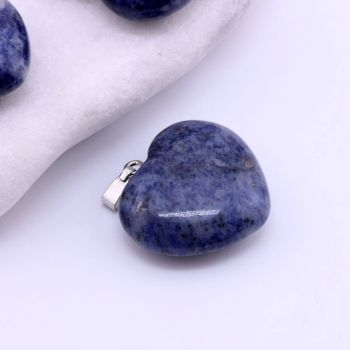 Privezak prirodni kamen Sodalit- Srce 25x28mm   ( 25KP01G )