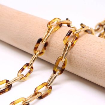 Handmade Akrilni i Aluminijum deko lanac... 15.5x7x2mm  ( 536009 )