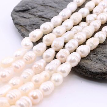 Prirodni Gajeni Slatkovodni Biseri 6-12x5-6mm , Rupa : 0,6mm ( SLBISNO1205E )