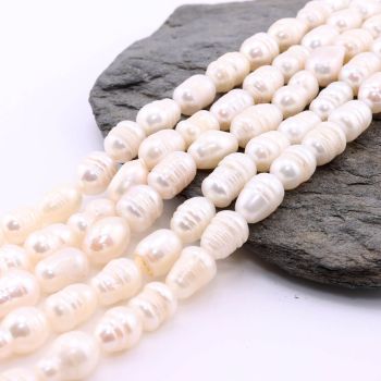 Prirodni Gajeni Slatkovodni Biseri 9- 11x7-8mm,  Rupa : 0,6mm ( SLBISL03376 )