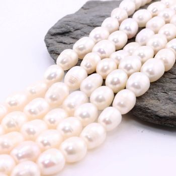 Prirodni Gajeni Slatkovodni Biseri 7~9.5x7~7.5mm,  Rupa : 0,5 mm ( SLBISP06002 )