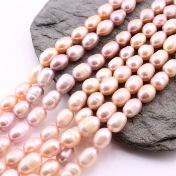 Prirodni Gajeni Slatkovodni Biseri  7-9x6mm,  Rupa : 0,6 mm ( SLBIS101 )