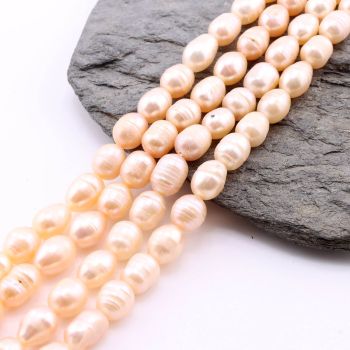 Prirodni Gajeni Slatkovodni Biseri  7-9x6mm,  Rupa : 0,6 mm ( SLBIS102 )