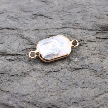 Prirodni Barok Keshi biser konektor oko 20x10x5mm, alke 3mm ( SLBIS108 )