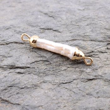 Prirodni Barok Keshi biser konektor oko 30x3-5mm, alke 3mm ( SLBIS109 )