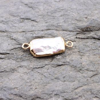 Prirodni Barok Keshi biser konektor oko 25x10x5mm, alke 3mm ( SLBIS110 )