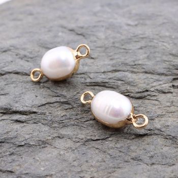 Prirodni Barok Keshi biser konektor oko 16x8 mm, alke 3mm ( SLBIS111 )