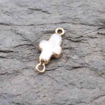 Prirodni Barok Keshi biser konektor oko 20x10x5 mm, alke 3mm ( SLBIS112 )