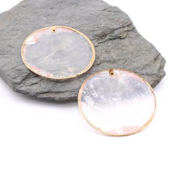 Privezak od školjke oko 40 x 1  mm- boja zlata (  130002 )