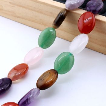 Perle mix prirodnog  kamena- Oval ...KP-P528-M20-01