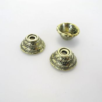 Ukrasna kapica za perle 16x7 mm, boja antik zlatna ( KAP129AZ )