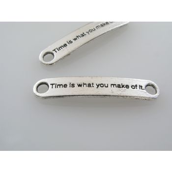 Konektor  Time is...  35x7mm , boja antik srebra ( KON118 )