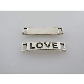 Konektor  Love  28x6mm, boja antik srebra  ( KON119 )