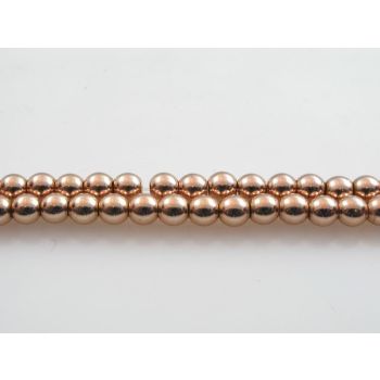 Hematit perle.Electroplate prevlaka, boja Rose Gold, Dimenzije 8mm; rupa: 1mm. Niz sadrži oko 54 perli KP-HEM-21)