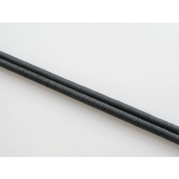 Hematit perle, Diskovi.Boja mat hemtit, Dimenzije 3x1 mm,  rupa: 1 mm. Niz sadrži oko 400 perli (KP-HEM-38)