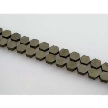 Hematit perle. Electroplate prevlaka, Boja Mat bronza , Dimenzije 6 x 2 mm,  rupa: 1 mm. Niz sadrži oko 62 perli (KP-HEM-51)