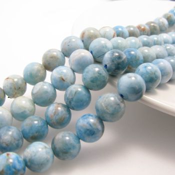 Prirodni Apatit AB grade, Dimenzjia 6 mm. Cena je data za niz od oko 65 perli. ( KPAPAT6B )