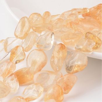 Prirodni Citrin, Nugets čips, 15~17x14~15x5~8mm, Rupa: 1mm;   ( KPCIT05N )