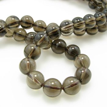 Prirodni Dimni kvarc, Dimenzjia 6 mm. Cena je data za niz od oko 48 perli. ( KPDIMK6A )