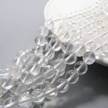 Prirodni Gorski kristal A grade, Dimenzjia 8 mm. Cena je data za niz od oko 48 perli. ( KPGK8A )