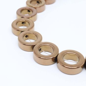 Hematit perle Donut- 12x3.5 mm- boja bakra ( KPHEM35B )