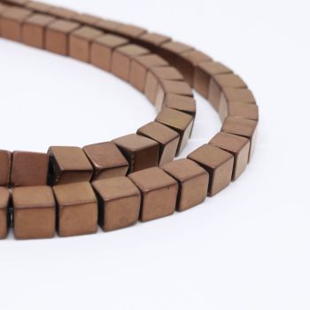 Hematit perle  4x4 mm- boja bakra ( KPHEM61 )