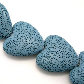 Vulkanska lava srce,bojena. Dimenzije 30x30mm, rupa 2mm  ( KPLAV100)