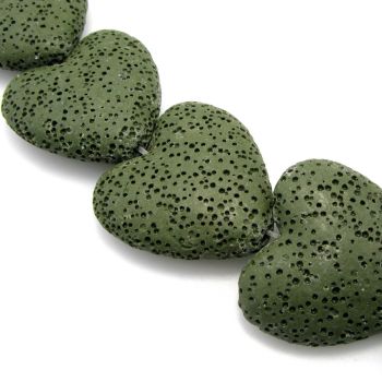 Vulkanska lava srce,bojena. Dimenzije 30x30mm, rupa 2mm  ( KPLAV102)