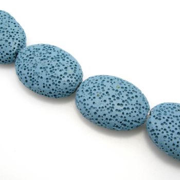Vulkanska lava oval,bojena. Dimenzije 26x20x8mm, rupa 2mm. ( KPLAV110)