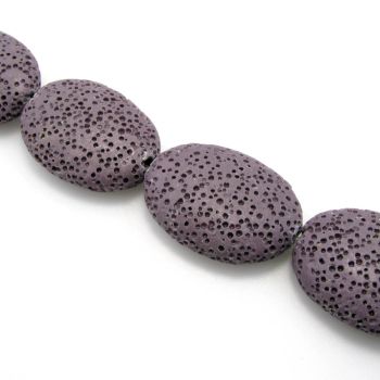Vulkanska lava oval,bojena. Dimenzije 26x20x8mm, rupa 2mm.  ( KPLAV113)