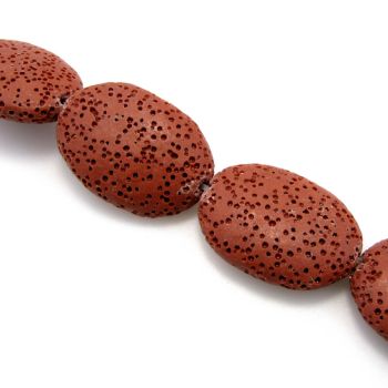 Vulkanska lava oval,bojena. Dimenzije 26x20x8mm, rupa 2mm.   ( KPLAV114)