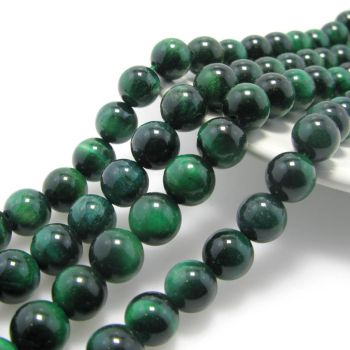 Zeleno Tigrovo oko; Dimenzije 8mm; Cena je data za niz od oko 48 perli ( KZTO8 )