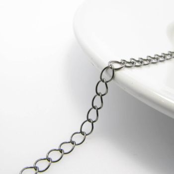 Metalni lanac za krajeve 6x5 mm- boja hematit crna ( L117HC)