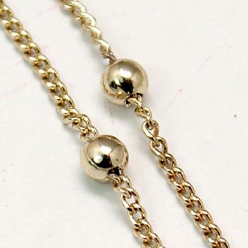 Metalni mesing lanac- boja zlata  1.5x1x0,1 mm ( L122Z)