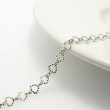 Metalni mesing lanac- boja inoxa  4x4mm, alka 2x1mm  ( L3-10N)