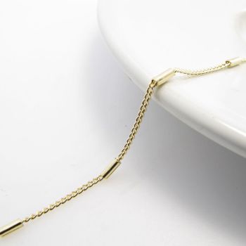 Metalni mesing lanac- boja zlata 2x1mm, perla 4x2mm  ( L3-8Z)