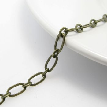 Metalni lanac- boja antik bronze 7x4mm, mala alka  4x3mm  ( L3-6AM)