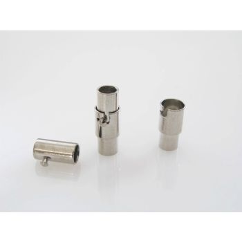 Magnetna kopča sa dodatnim osiguračem  5 x 16 mm, rupa 4 mm, boja inoxa    ( MAGKOP106N )